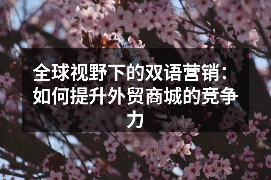 双语营销助力外贸商城