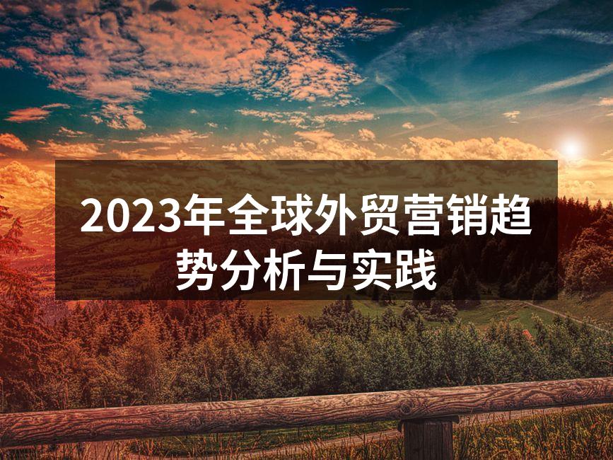 2023年外贸营销趋势图