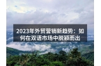 2023年外贸营销新趋势：如何在双语市场